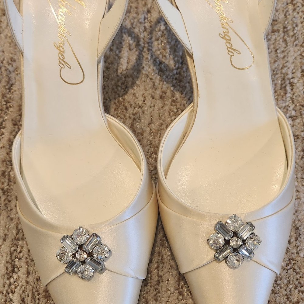 Michaelangelo - Womens Ivory Bridal Satin Shoe - New - Picture 10 of 12